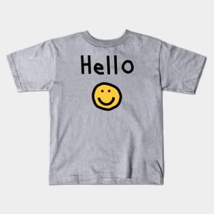 Hello with Smiley Face Kids T-Shirt